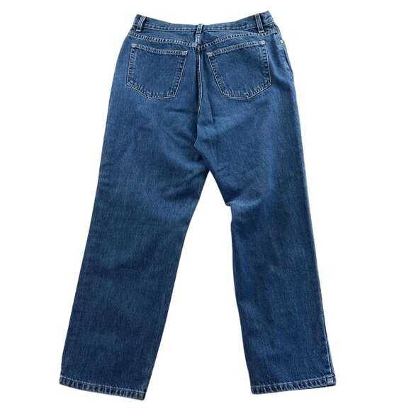 Lands End Womens Jeans Size 14 Blue Denim Straight Leg Casual High Rise Classic - Picture 2 of 14